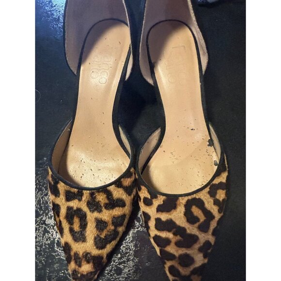Franco Sarto Leopard Print DOrsay Pumps With Pointed Toe 3 Inch Heels - Picture 8 of 9